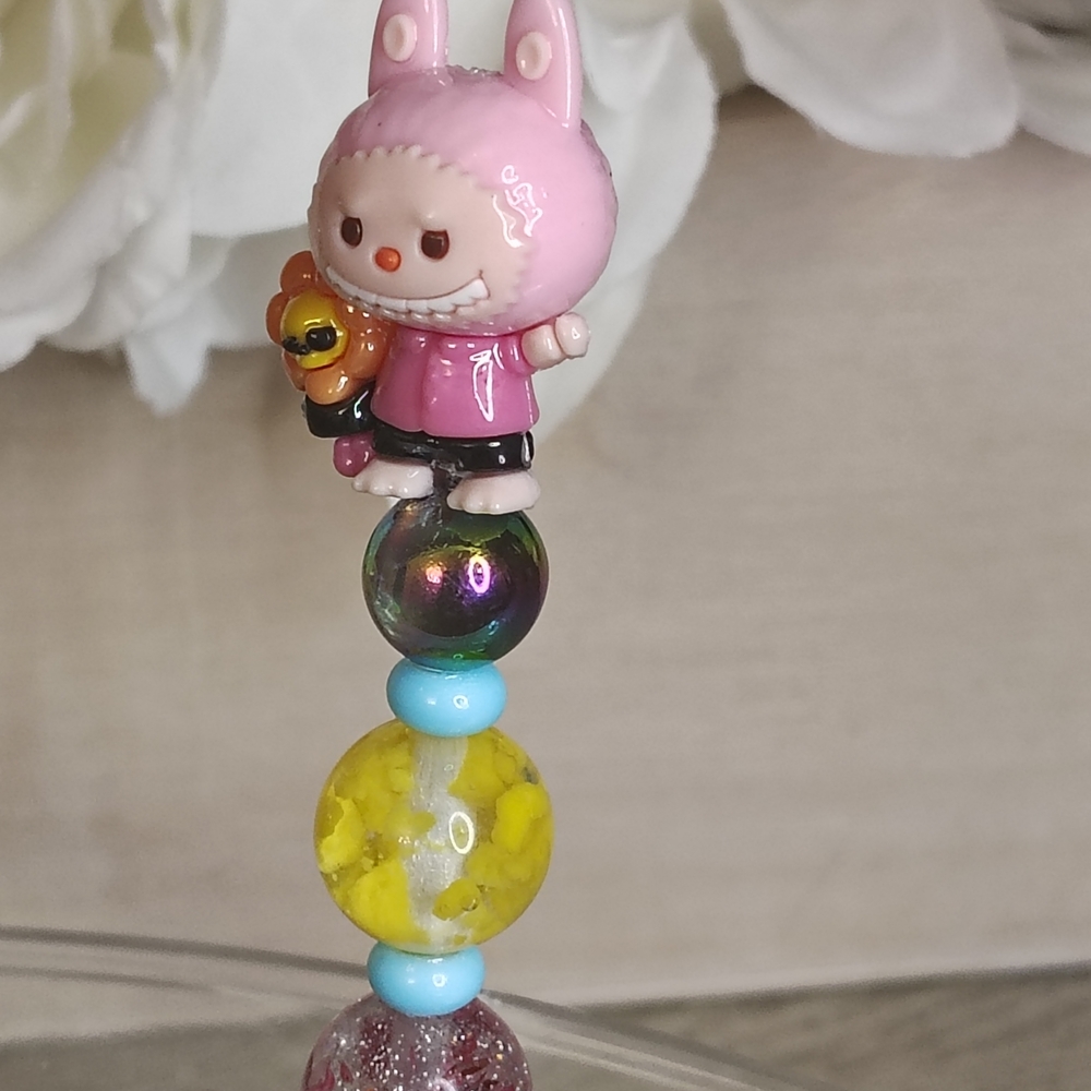 Cute Beaded Pen with Character Topper - Picture 3 of 4